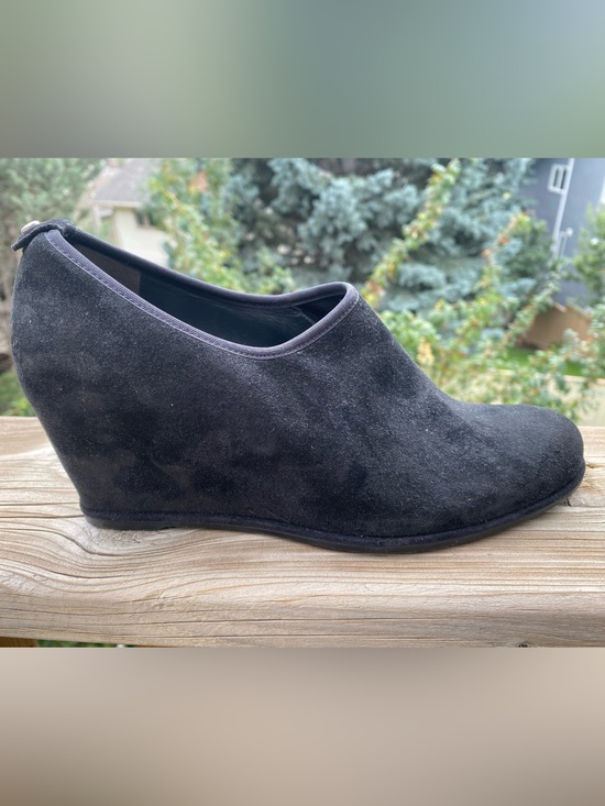 Stuart Weitzman Shoes - Stuart Weitzman Black Suede Wedge Bootie 8N